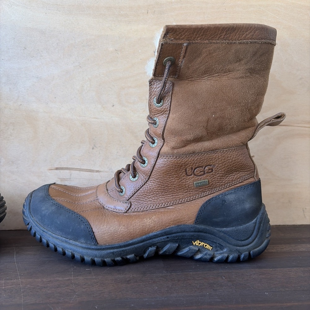 UGG Adirondack II Winter Boots Womens 10 Leather Lace Up Ankle Lined Brown 5469 - Picture 5 of 12